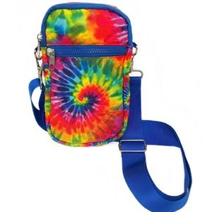 Rainbow Tie Dye Quilted Puffer Messenger Cross Body Bag